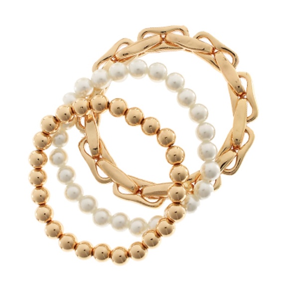3 Row CCB Ball Pearl & Chunky Chain Bracelet